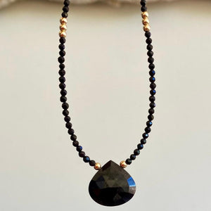 Black Spinel Necklace - Athena