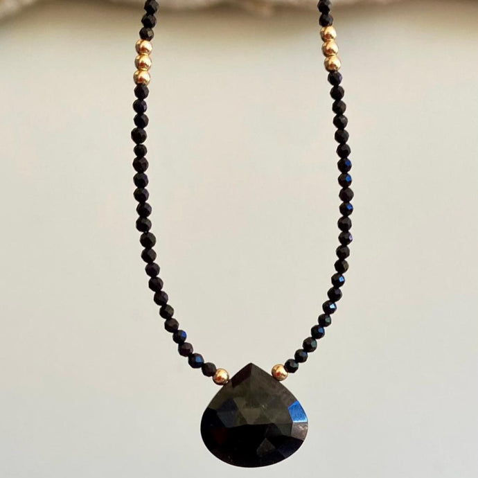 Black Spinel Necklace - Athena