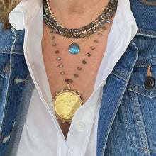 Load image into Gallery viewer, Tiny Gold Ball Necklace with Labradorite
