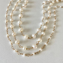 Load image into Gallery viewer, Pearl necklace rosary style
