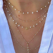 Load image into Gallery viewer, Pearl necklace rosary style
