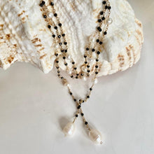 Load image into Gallery viewer, Black Spinel Wrap Necklace - Tie

