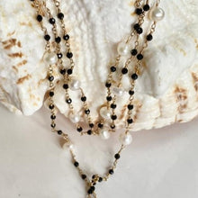 Load image into Gallery viewer, Black Spinel Wrap Necklace - Tie
