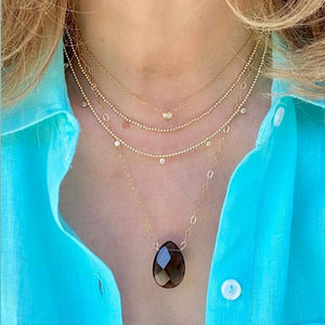 Gold Ball Necklace with CZ