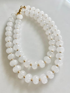 White Jade Necklace - Snow