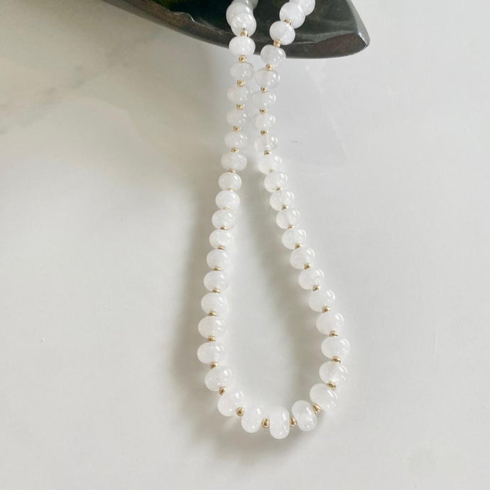 White Jade Necklace - Snow
