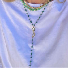 Load image into Gallery viewer, Onyx lariat with serpent
