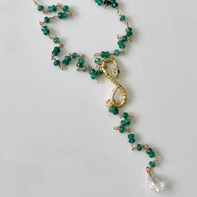 Load image into Gallery viewer, Onyx lariat with serpent

