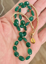 Load image into Gallery viewer, Onyx necklace with gold beads
