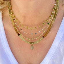 Load image into Gallery viewer, Tourmaline necklace with labradorite drop
