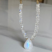 Load image into Gallery viewer, Moonstone necklace with large moonstone drop
