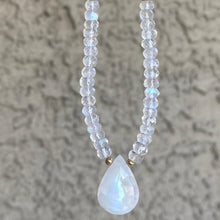 Load image into Gallery viewer, Moonstone necklace with large moonstone drop
