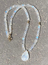 Load image into Gallery viewer, Moonstone necklace with large moonstone drop
