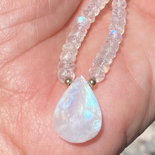 Load image into Gallery viewer, Moonstone necklace with large moonstone drop
