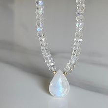 Load image into Gallery viewer, Moonstone necklace with large moonstone drop

