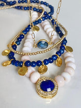 Load image into Gallery viewer, Lapis necklace with smooth gold coins
