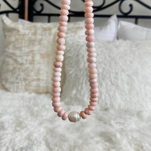 Load image into Gallery viewer, Pink opal necklace with pearl center
