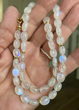 Load image into Gallery viewer, Rainbow moonstone with gold accents

