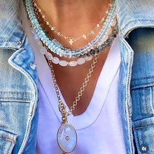 Load image into Gallery viewer, Rainbow moonstone with gold accents
