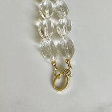 Load image into Gallery viewer, Crystal quartz necklace with gold accents
