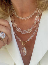 Load image into Gallery viewer, Crystal quartz necklace with gold accents
