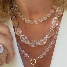 Load image into Gallery viewer, Crystal quartz necklace with gold accents
