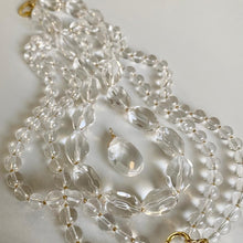 Load image into Gallery viewer, Crystal quartz necklace with gold accents

