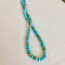 Load image into Gallery viewer, Turquoise necklace with gold accents
