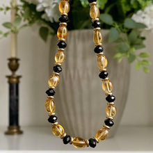 Load image into Gallery viewer, Citrine Necklace with Black Spinel
