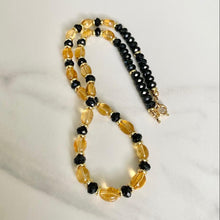 Load image into Gallery viewer, Citrine Necklace with Black Spinel

