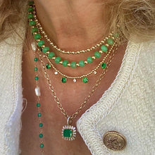 Load image into Gallery viewer, Green drop gold beads shaker necklace
