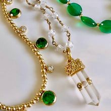 Load image into Gallery viewer, Green drop gold beads shaker necklace
