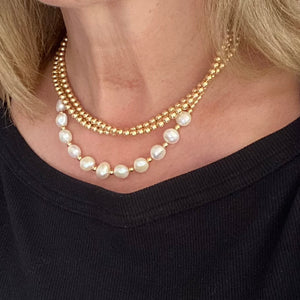 Gold Ball with Freshwater Pearls