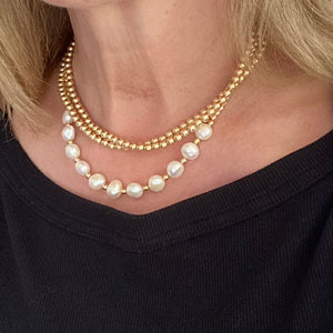 GOLD BEADS WITH PEARL - CRESSIDA