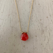 Load image into Gallery viewer, Gold Necklace with Carnelian Drop - Maharani
