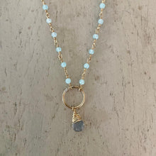 Load image into Gallery viewer, Aqua Chalcedony Necklace with Circle
