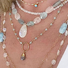 Load image into Gallery viewer, Aqua Chalcedony Necklace with Circle
