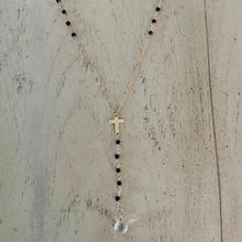 Load image into Gallery viewer, BLACK SPINEL CROSS NECKLACE
