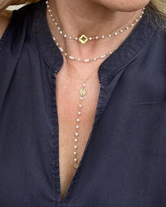 GOLD CHAIN AND PEARL NECKLACE - SANDY
