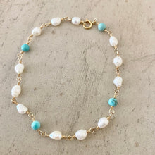 Load image into Gallery viewer, PEARL HOWLITE ROSARY BRACELET
