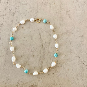 PEARL HOWLITE ROSARY BRACELET