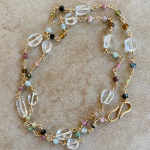 GEMSTONE MIX NECKLACE - INFINITY