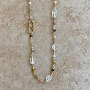 GEMSTONE MIX NECKLACE - INFINITY