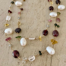 Load image into Gallery viewer, GEMSTONE AND PEARL NECKLACE - NAPA
