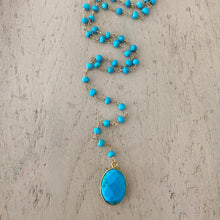 Load image into Gallery viewer, TURQUOISE LARIAT NECKLACE - MAYFAIR
