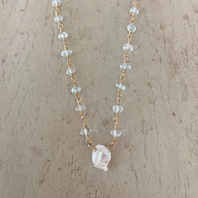 Gemstone Necklace - Keshi