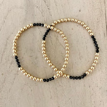 Load image into Gallery viewer, GOLD BEADS BLACK SPINEL -SHIVA
