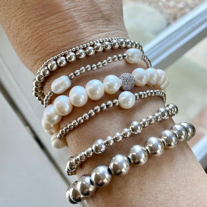 SILVER BEADS WITH PEARL