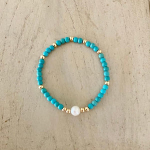 GOLD BEADS TURQUOISE