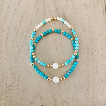 Load image into Gallery viewer, GOLD BEADS TURQUOISE

